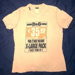 DOLCE & GABBANA VINTAGE MENS #1 MEAT DISCOUNT TEE